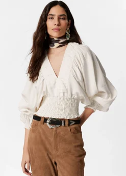 & Other Stories Gesmokte Bluse mit Puffärmeln