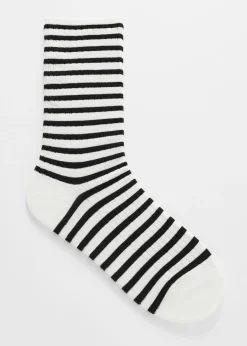 & Other Stories Gestreifte Rippstricksocken
