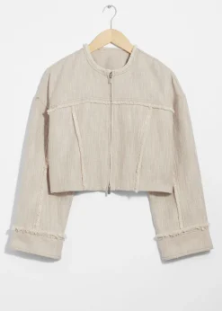 & Other Stories Jacke aus Leinen-Mix mit Fransen