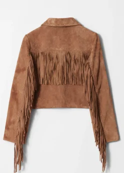 & Other Stories Jacke aus Veloursleder mit Fransen