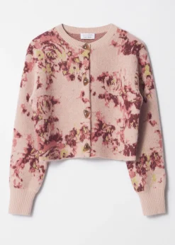 & Other Stories Jacquard-Strickjacke mit Blumenmotiv
