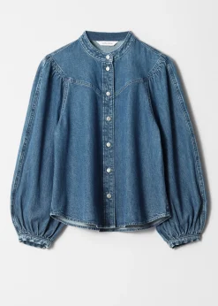 & Other Stories Jeansbluse mit Puffärmeln