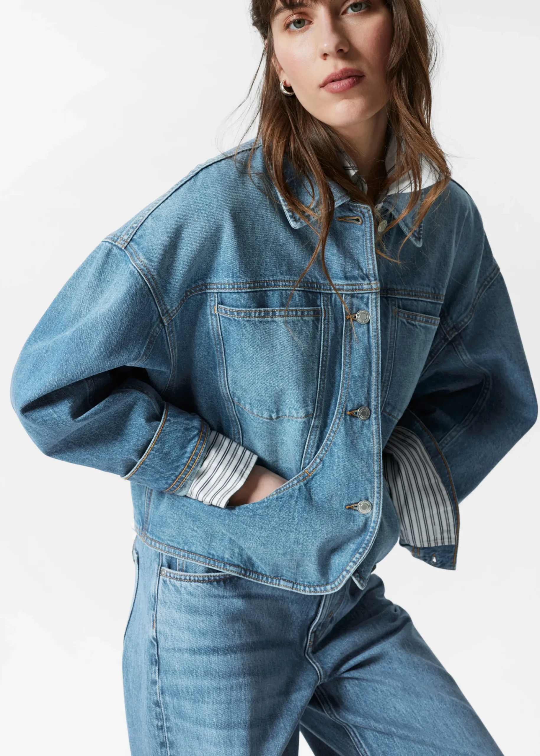 & Other Stories Kastenförmige Jeansjacke