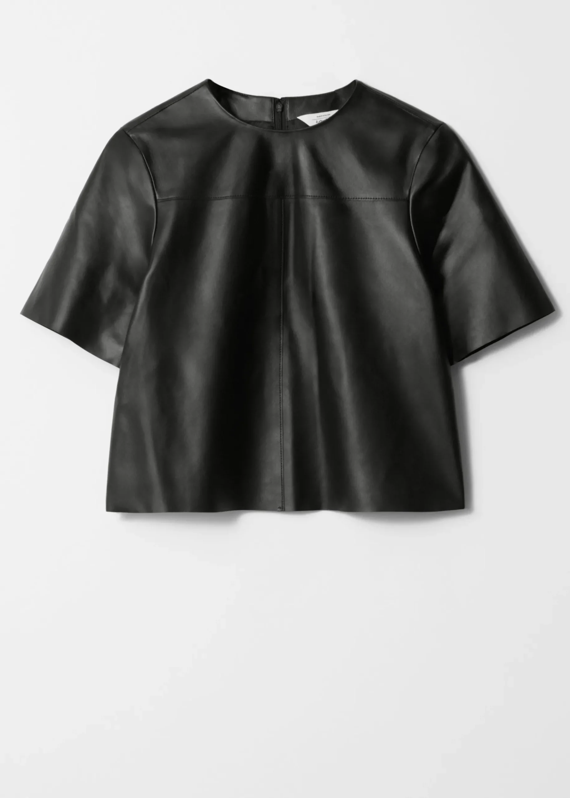 & Other Stories Kastenförmiges Leder-T-Shirt