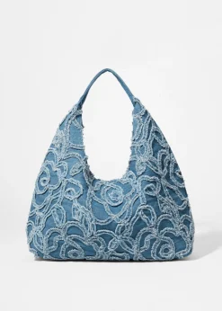& Other Stories Kleine Tragetasche aus Denim mit Applikationen