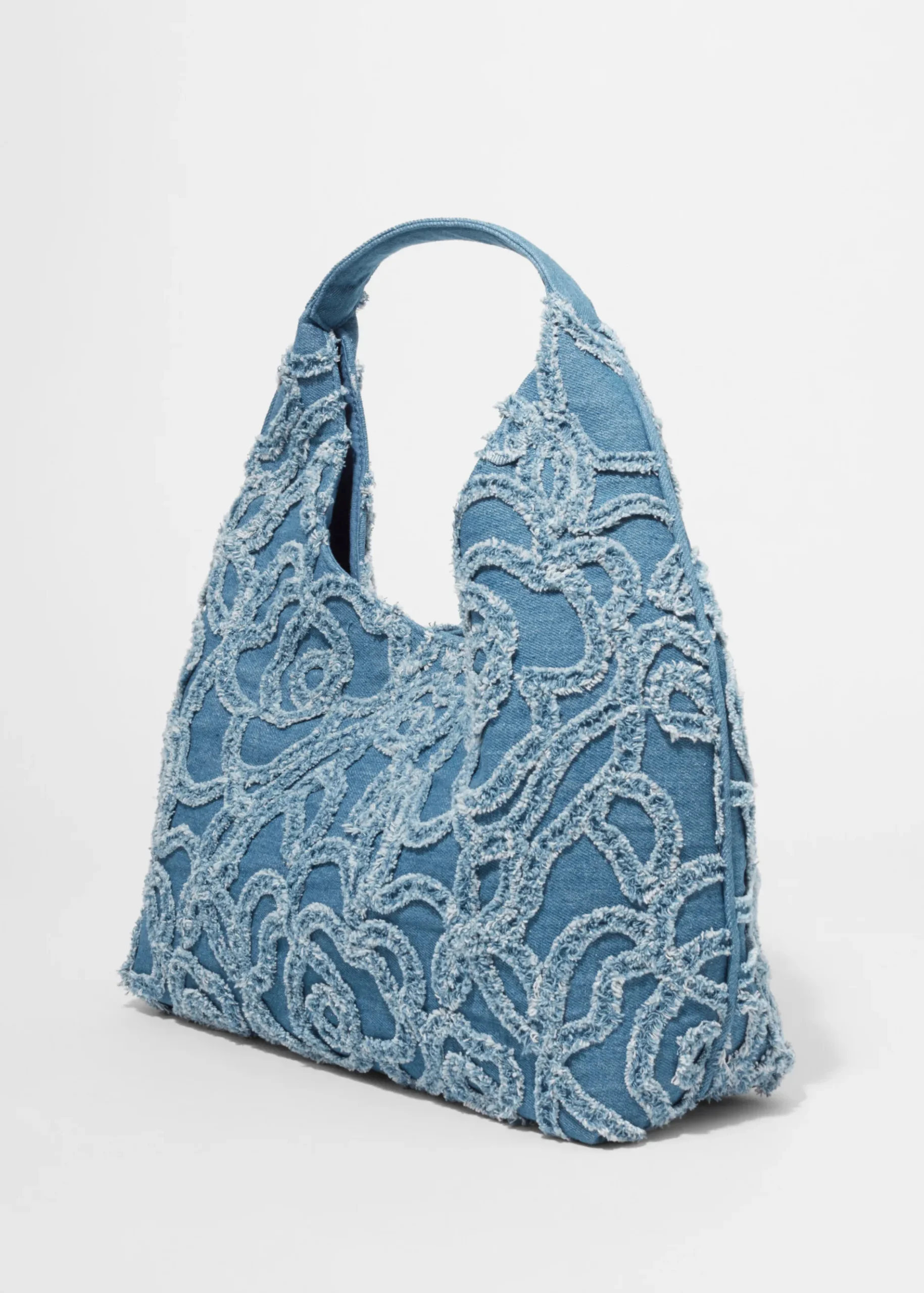 & Other Stories Kleine Tragetasche aus Denim mit Applikationen