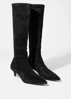 & Other Stories Kniehohe Stiefel aus Stretch-Veloursleder