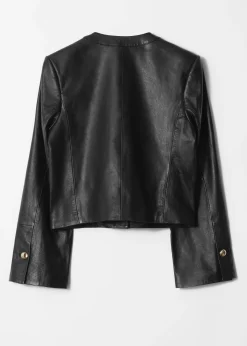 & Other Stories Kragenlose Lederjacke
