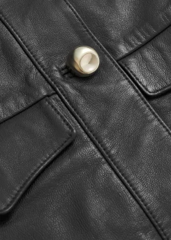 & Other Stories Kragenlose Lederjacke