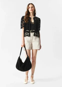 & Other Stories Kurzärmlige Häkelstrickjacke