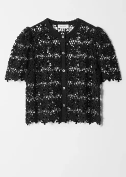 & Other Stories Kurzärmlige Häkelstrickjacke