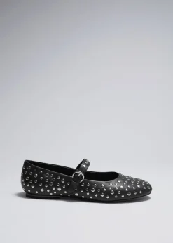 & Other Stories Lederballerinas mit Nieten