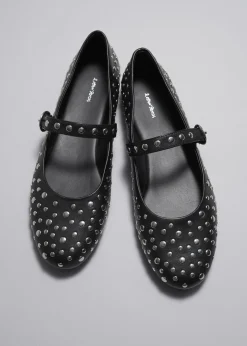 & Other Stories Lederballerinas mit Nieten