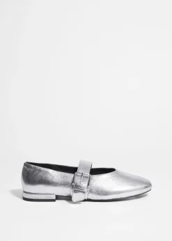 & Other Stories Leder-Ballerinas mit Schnalle