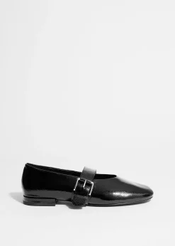 & Other Stories Leder-Ballerinas mit Schnalle
