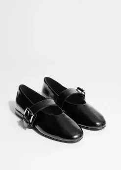 & Other Stories Leder-Ballerinas mit Schnalle