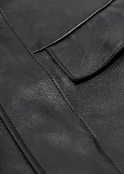 & Other Stories Lederjacke mit Pattentaschen