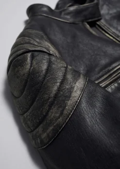 & Other Stories Lederjacke mit Steppnähten