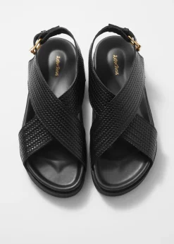 & Other Stories Ledersandalen mit überkreuzten Riemen