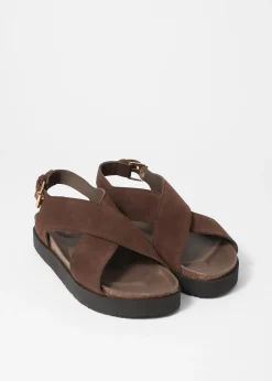 & Other Stories Ledersandalen mit überkreuzten Riemen