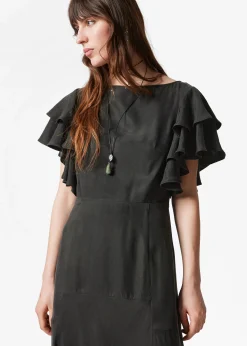& Other Stories Maxikleid aus Satin mit Volants