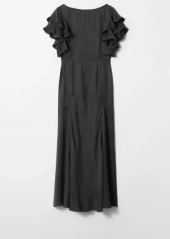 & Other Stories Maxikleid aus Satin mit Volants