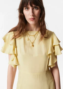 & Other Stories Maxikleid aus Satin mit Volants