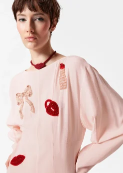 & Other Stories Maxikleid mit Perlenstickerei