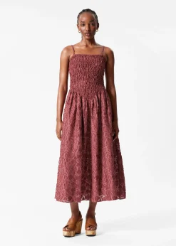 & Other Stories Maxikleid mit Smok-Details