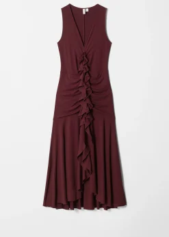 & Other Stories Maxikleid mit V-Ausschnitt und Rüschen