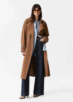 & Other Stories Maxi-Trenchcoat aus Veloursleder