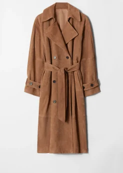 & Other Stories Maxi-Trenchcoat aus Veloursleder