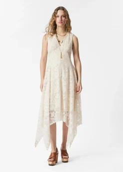 & Other Stories Midikleid aus Spitze mit V-Ausschnitt