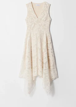& Other Stories Midikleid aus Spitze mit V-Ausschnitt