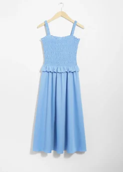 & Other Stories Midikleid mit Raffungen