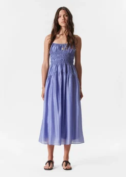 & Other Stories Midikleid mit Raffungen
