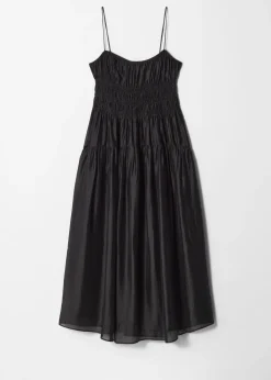& Other Stories Midikleid mit Raffungen