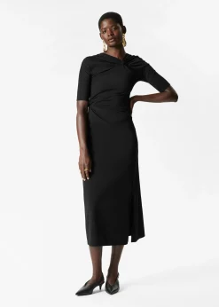 & Other Stories Midikleid mit Raffungen