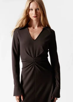 & Other Stories Midikleid mit Raffungen an der Taille