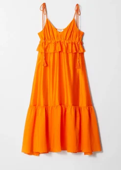 & Other Stories Midikleid mit schmalen Trägern