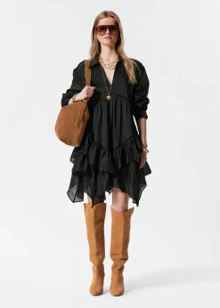 & Other Stories Minikleid aus Ramie mit Rüschen