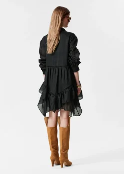 & Other Stories Minikleid aus Ramie mit Rüschen