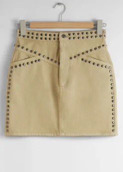 & Other Stories Minirock aus Denim mit Nieten