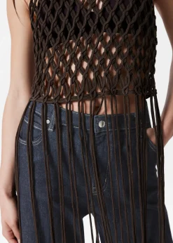 & Other Stories Neckholder-Oberteil in Makramee-Optik mit Fransen
