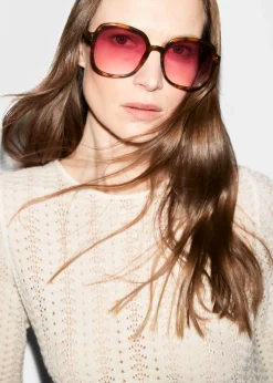& Other Stories Oversized-Sonnenbrille mit schmalem Rahmen