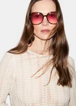 & Other Stories Oversized-Sonnenbrille mit schmalem Rahmen