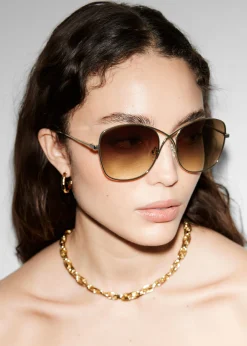 & Other Stories Oversized-Sonnenbrille mit überkreuztem Rahmen