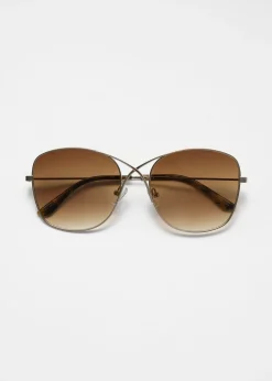 & Other Stories Oversized-Sonnenbrille mit überkreuztem Rahmen