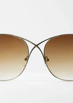 & Other Stories Oversized-Sonnenbrille mit überkreuztem Rahmen