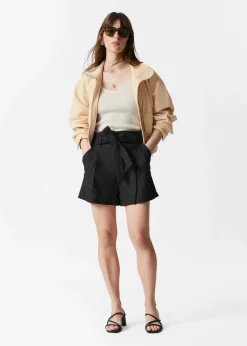 & Other Stories Paperbag-Shorts aus Leinen-Mix
